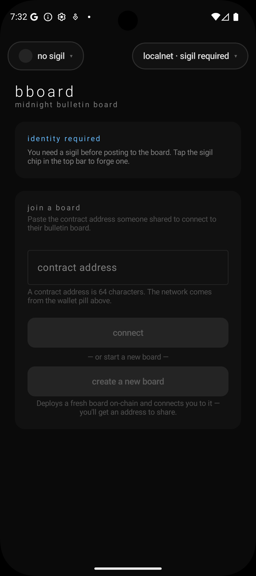 BBoard — on-chain bulletin board on device
